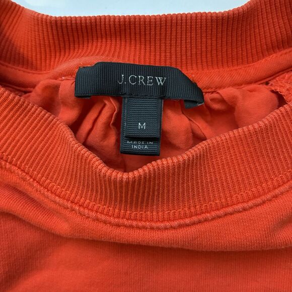 J Crew Long Sleeve Sweater Eyelet Lace Embroidered Back Size Medium Orange - Picture 5 of 9